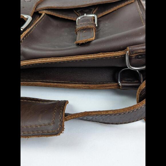 [SOLD] RARE SADDLEBACK Large Front Pocket Leather Briefcase Chestnut Brown - Picture 6 of 15